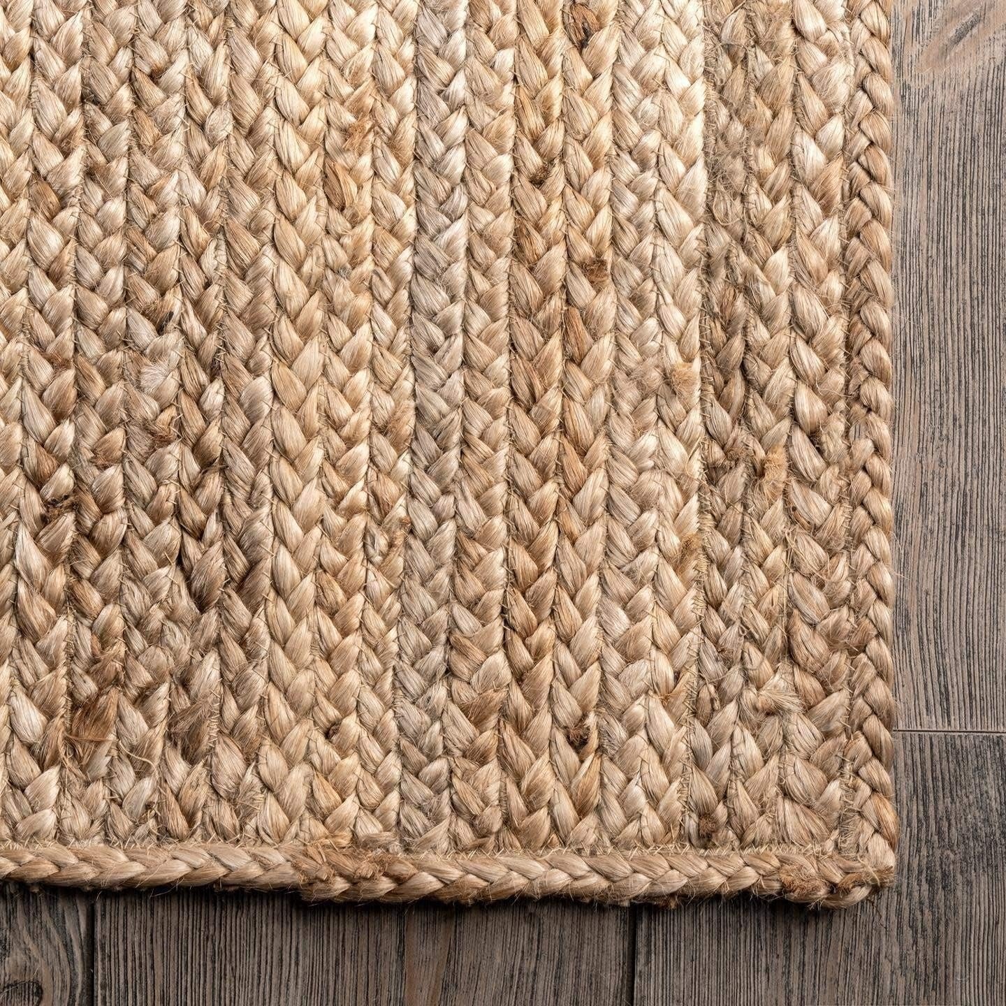 Eco-Friendly Natural Jute Oval Braided Floor Area Rug | Hand-Woven Organic Fiber Area Rug