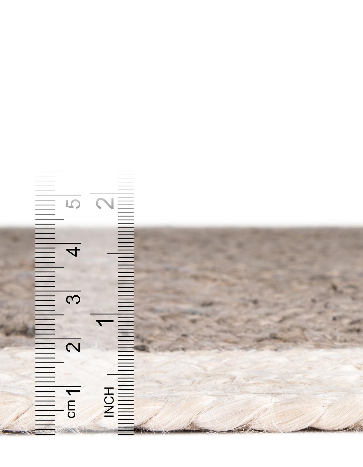 Handmade Braided Natural Jute Inner Grey With White Border Eco Friendly Floor Area Runner Rug