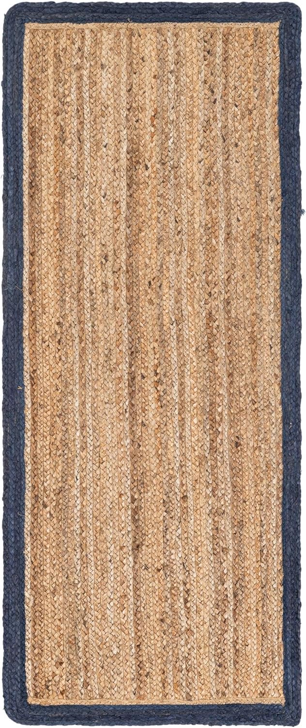 Handmade Eco Friendly Natural Jute With Neavy Blue Border Table Runner