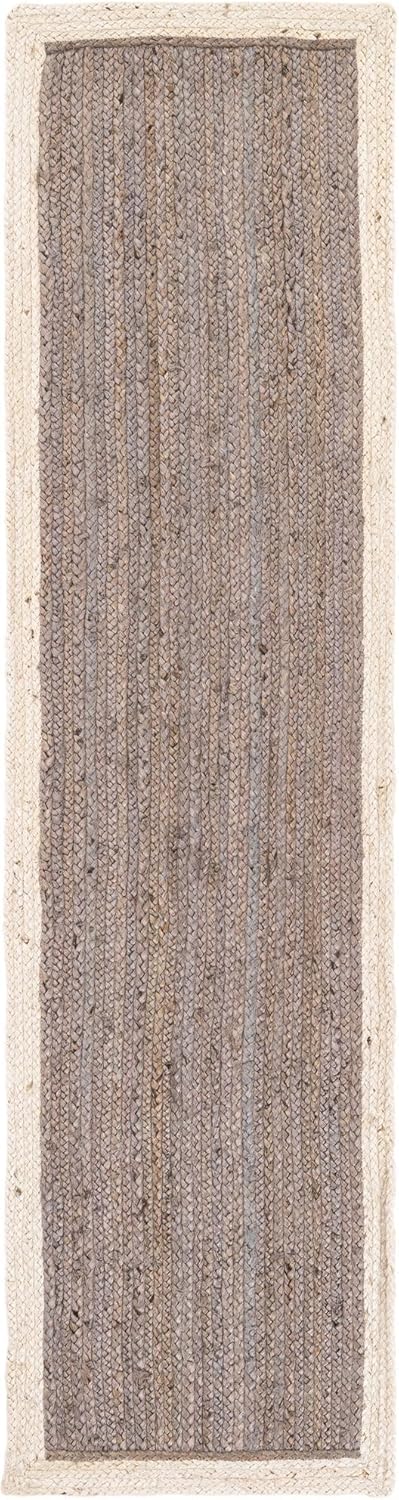 Handmade Eco Friendly Natural Jute Inner Grey With White Border Table Runner