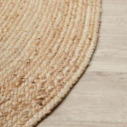 Eco-Friendly Natural Jute Oval Braided Floor Area Rug | Hand-Woven Organic Fiber Area Rug
