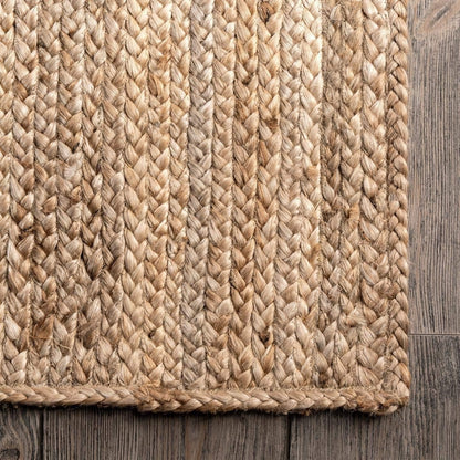 Eco-Friendly Natural Jute Oval Braided Floor Area Rug | Hand-Woven Organic Fiber Area Rug