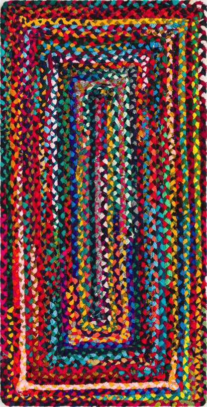 Handmade Braided Pure Cotton Rectangle Floor Area Rug-Floor Carpet Rug-Bed Side Runner Rug