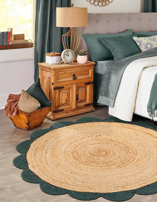 Handmade Braided Natural Jute Eco Friendly Round Floor Area Rug