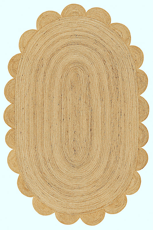 Handmade Braided Natural Jute Oval Shape Floor Area Rug-Floor Carpet Rug