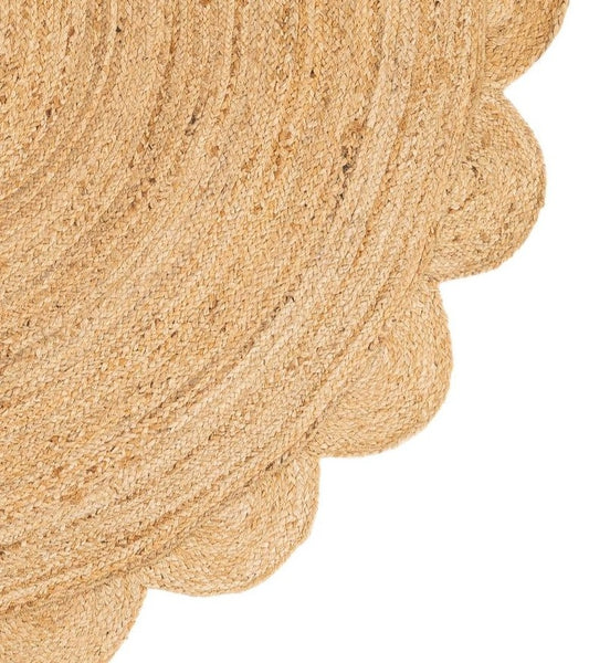 Handmade Braided Natural Jute Oval Shape Floor Area Rug-Floor Carpet Rug