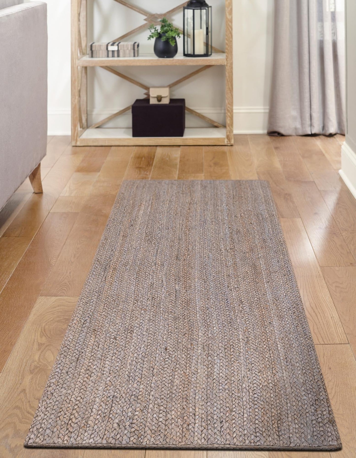 Handmade Braided Natural Jute Grey Floor Area Runner Rug,Floor Carpet Rug For Home Decor