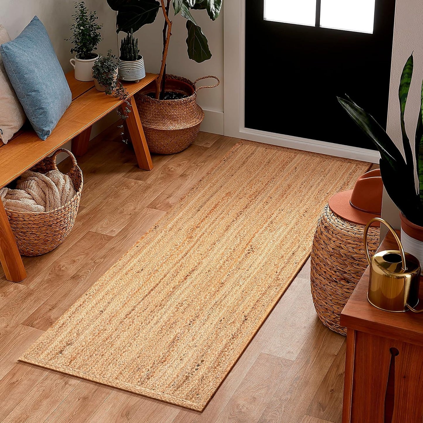 Handmade Braided Natural Jute Eco Friendly Floor Area Runner Rug