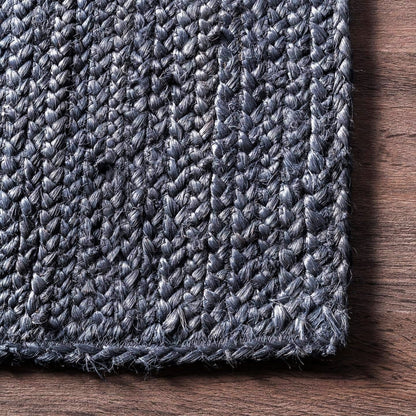 Handmade Braided Natural Jute Neavy Blue Eco Friendly Floor Area Runner Rug
