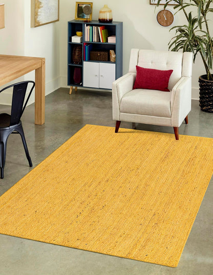 Handmade Braided Natural Jute Yellow Eco Friendly Floor Area Runner Rug