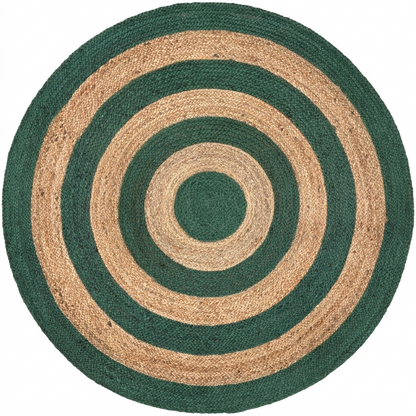 Natural Jute Area Rug green and beige spiral woven jute Round Rug for floor carpet