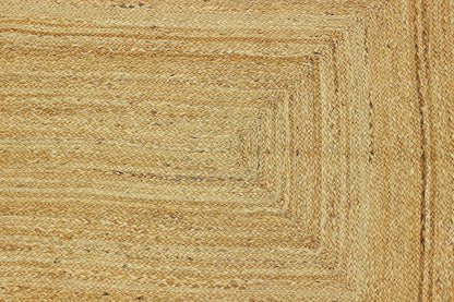 Handmade Natural Black Scalloped Jute Rug Rectangle Braided Area Rug Farmhouse