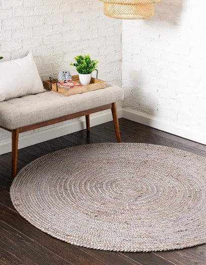Handmade Braided Natural Jute Eco Friendly Round Floor Area Rug