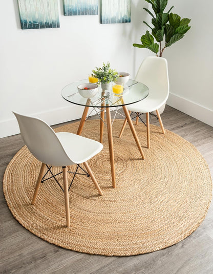 Handmade Braided Natural Jute Eco Friendly Round Floor Area Rug