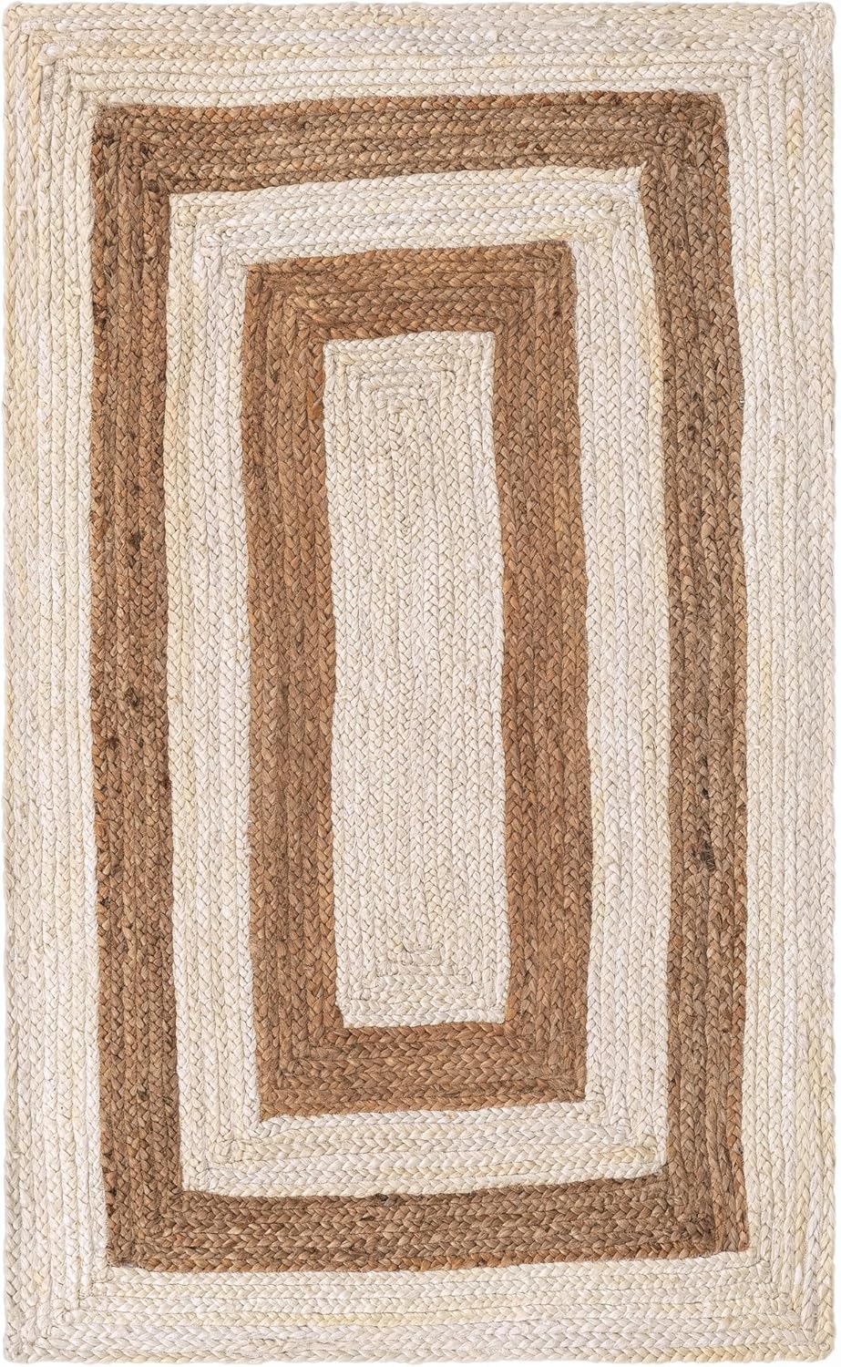 Handmade Eco Friendly Natural Jute Dual White Tone Dining Table Runner