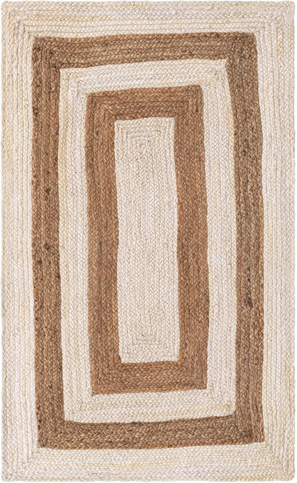 Handmade Eco Friendly Natural Jute Dual White Tone Dining Table Runner