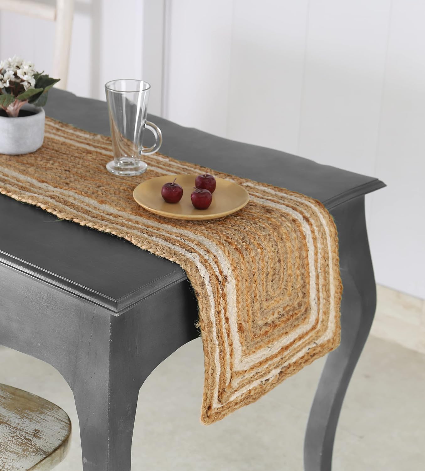 Indian Handmade Natural Jute Frame Design Dining Table Runner
