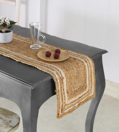 Indian Handmade Natural Jute Frame Design Dining Table Runner