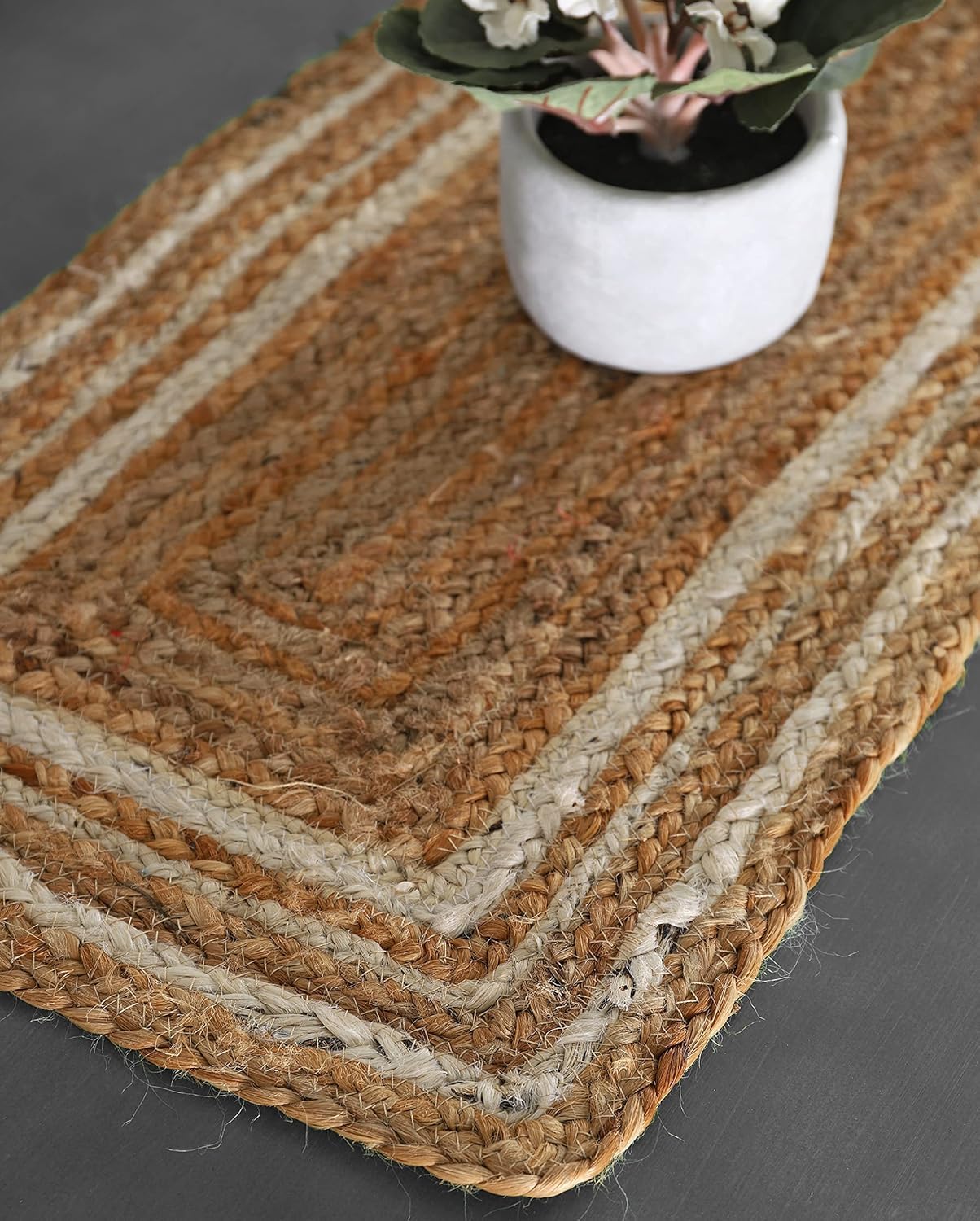 Indian Handmade Natural Jute Frame Design Dining Table Runner