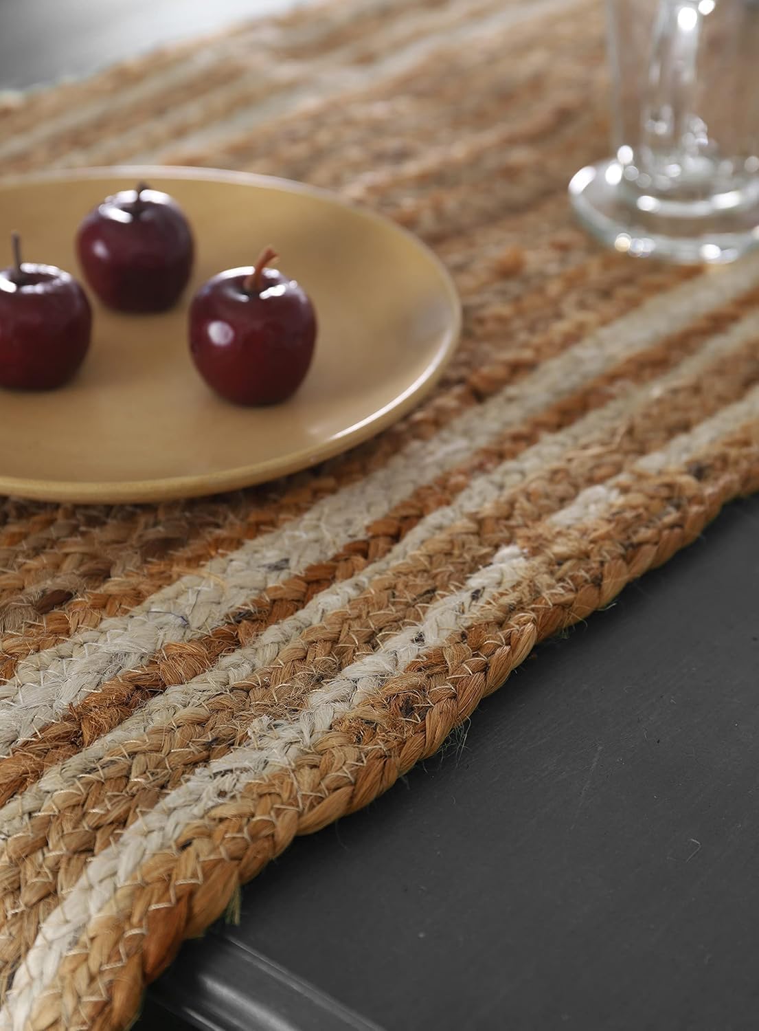 Indian Handmade Natural Jute Frame Design Dining Table Runner