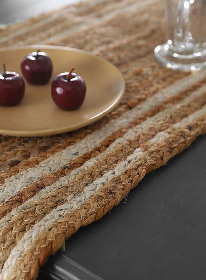 Indian Handmade Natural Jute Frame Design Dining Table Runner