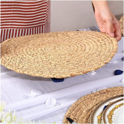 Eco-friendly handmade jute charger plate mat designed for stylish dining table decoration, dinner parties, and kitchen decor.