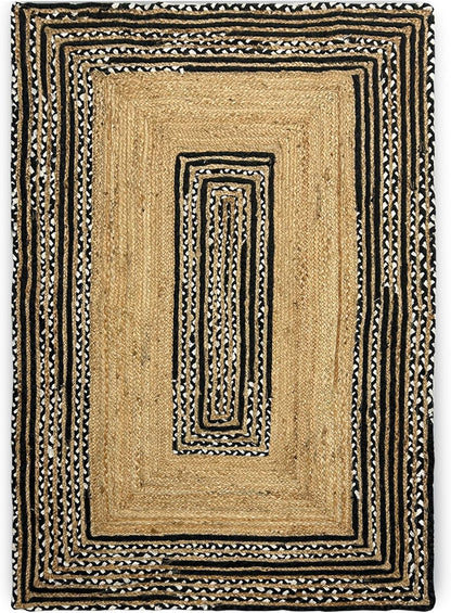 Natural Jute Area Rug with a textured pattern in earthy tones — perfect for enhancing any living space or entryway.