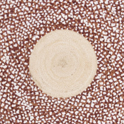 Natural Jute Area Rug featuring a textured design with a circular pattern, perfect for enhancing any living space.