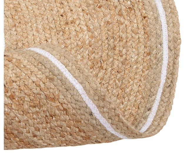 Handmade Natural Jute Area Rug black white