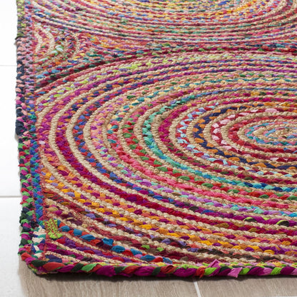 Natural Jute Area Rug in vibrant colors with a textured braided design — perfect for adding warmth to any space.