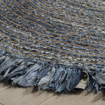 Natural Jute Area Rug with a textured finish and fringed edges, perfect for enhancing any living space.