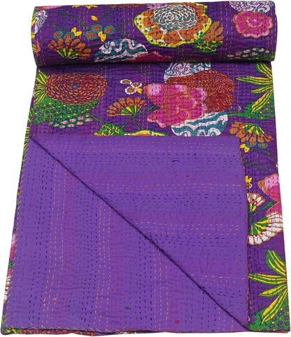 purple kantha quilt 