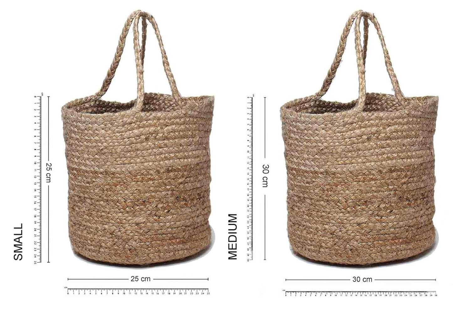 Rustic natural jute basket ideal for decorative plant storage, indoor planters, laundry organization, and modern bohemian interiors.