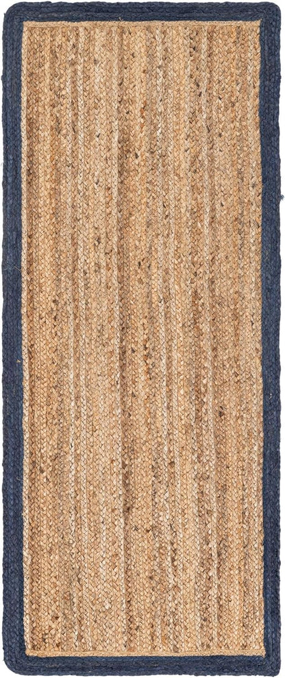 Handmade Eco Friendly Natural Jute With Neavy Blue Border Table Runner