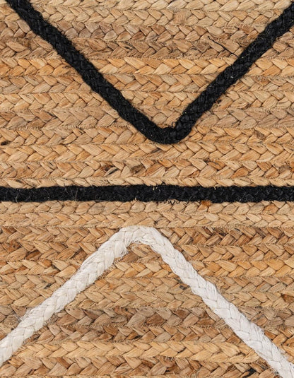 Handmade Eco Friendly Natural Jute Black and White Strip Daimond Shade Table Runner