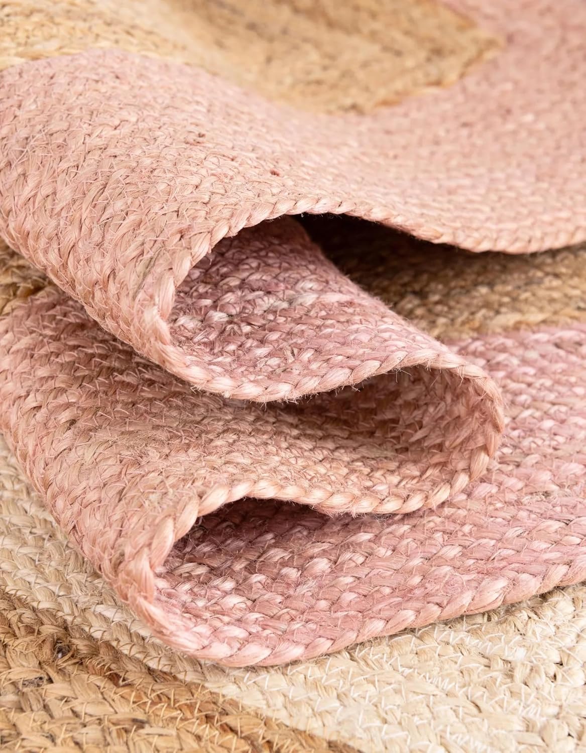 Handmade Eco Friendly Natural Jute With Pink and White Border Table Runner