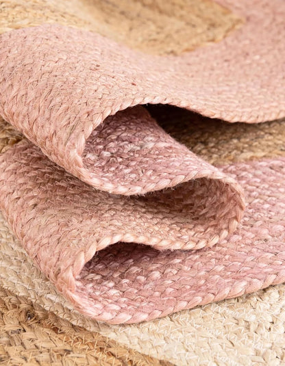 Handmade Eco Friendly Natural Jute With Pink and White Border Table Runner