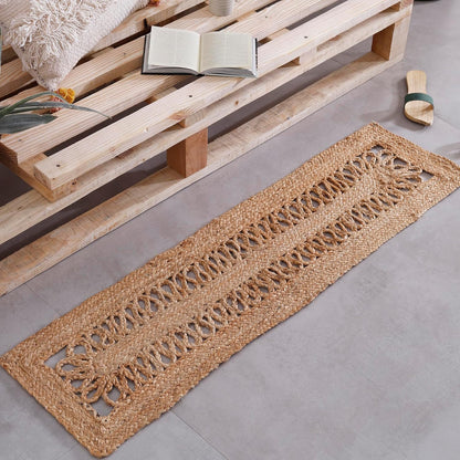 Handmade Eco Friendly Natural Jute Open Weave  Dining Table Runner For Home Decor