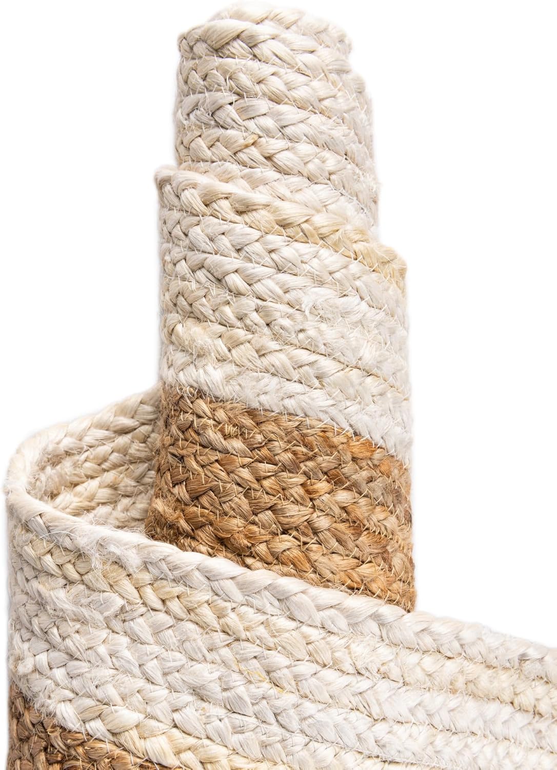 Handmade Eco Friendly Natural Jute Dual White Tone Dining Table Runner