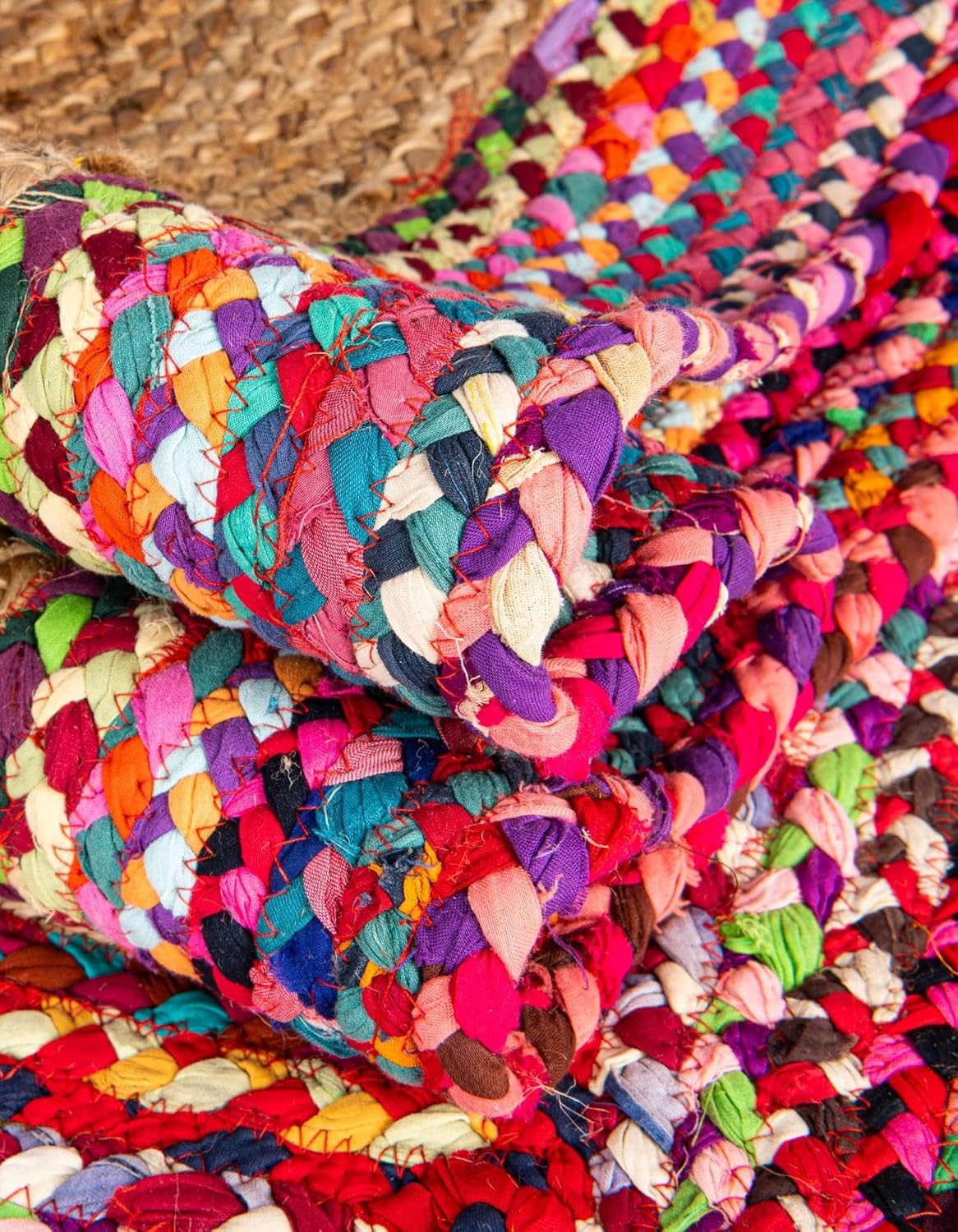 Handmade Eco Friendly Natural Jute & Cotton Border  Dining Table Runner For Home Decor