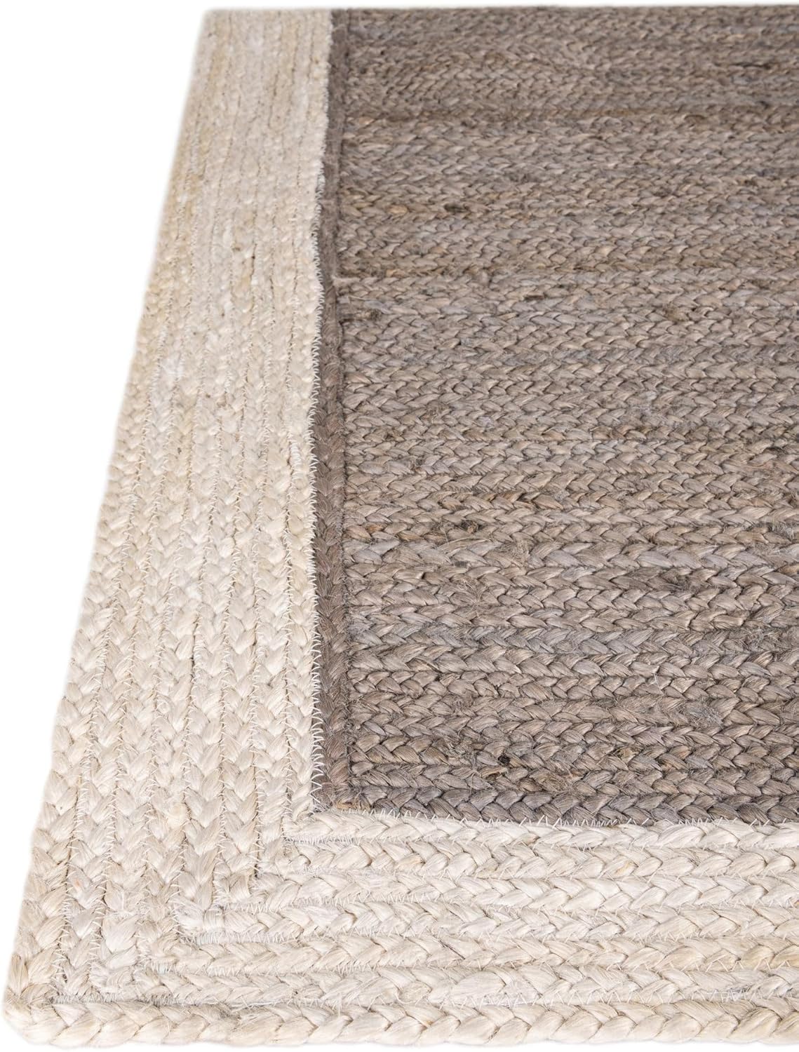Handmade Eco Friendly Natural Jute Inner Grey With White Border Table Runner