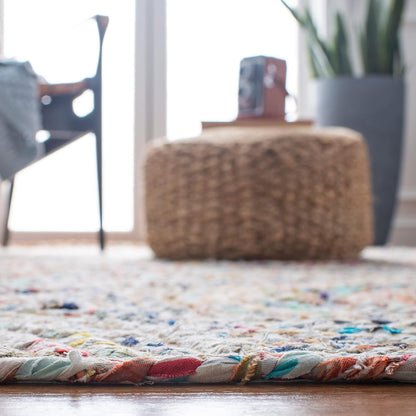 Natural Jute Area Rug with vibrant multicolored patterns — perfect for adding texture to any living space.