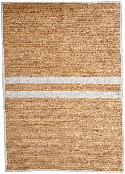 Natural Jute Area Rug natural jute Floor Carpet with horizontal woven stripe bands border