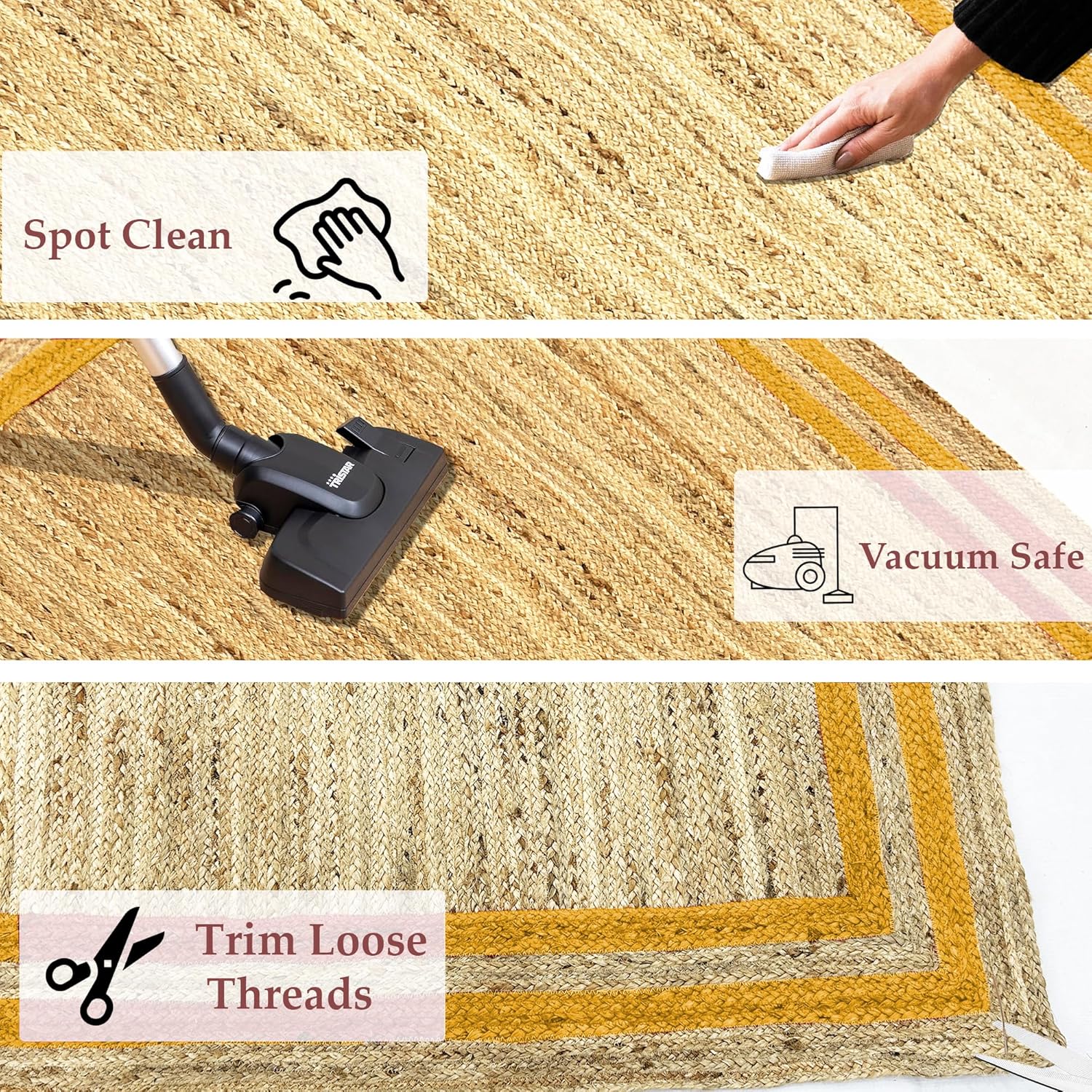 Steps to care for a woven mat with cleaning and maintenance tips.