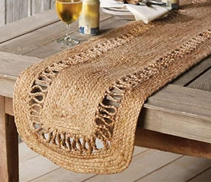 Handmade Eco Friendly Natural Jute Open Weave Dining Table Runner