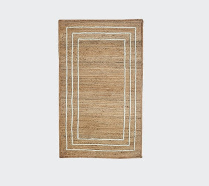 Rug with a natural border on a white background